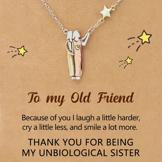 FOR UNBIOLOGICAL SISTER - THANKS FOR ALWAYS BEING BY MY SIDE NECKLACE