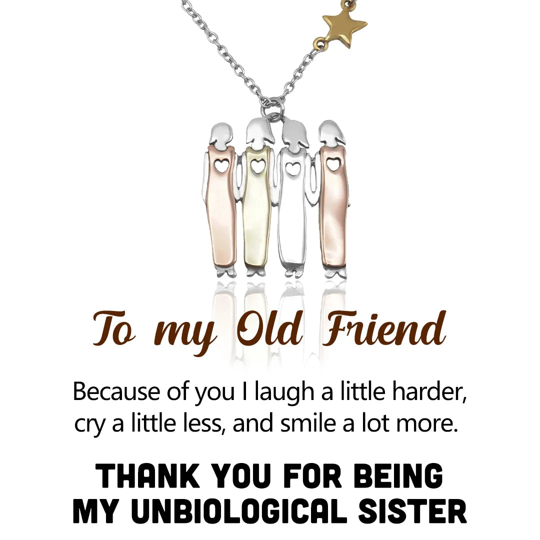 FOR UNBIOLOGICAL SISTER - THANKS FOR ALWAYS BEING BY MY SIDE NECKLACE