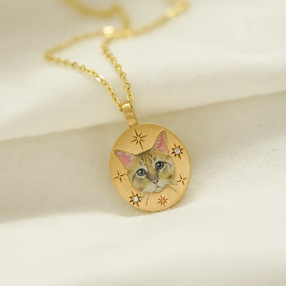 Custom Pet Engraved Photo Necklace