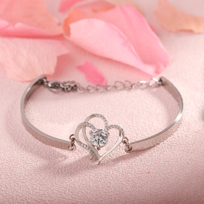 🌸2025 New Sale-I Want All Of My Lasts To Be With You Double Heart Bracelet
