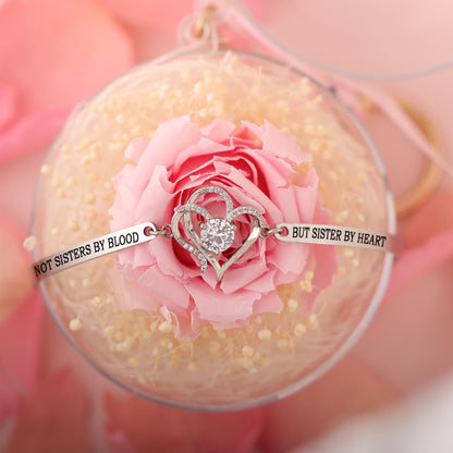 For My Friend-Not Sisters By Blood But Sisters By Heart Double Heart Bracelet