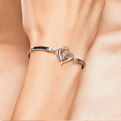 For My Friend-Not Sisters By Blood But Sisters By Heart Double Heart Bracelet