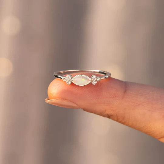 The Purest Love for Mother & Daughter Matching Oval Cut Opal Ring
