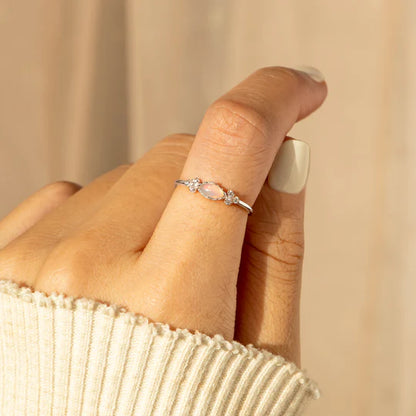 The Purest Love for Mother & Daughter Matching Oval Cut Opal Ring