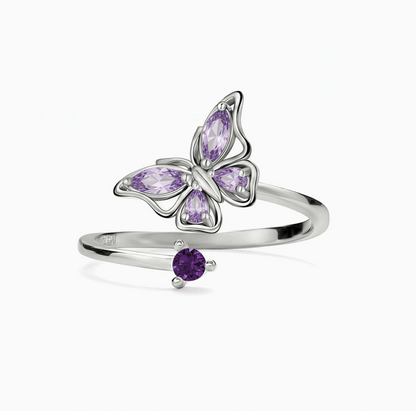 For Memoria- They Fly With Us Custom Birthstones Butterfly Ring