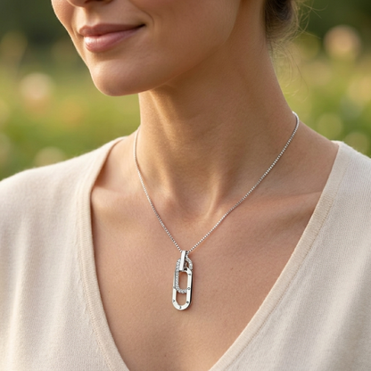 FOR UNBIOLOGICAL SISTER - WE ARE FOREVER LINKED TOGETHER INTERLOCKING NECKLACE
