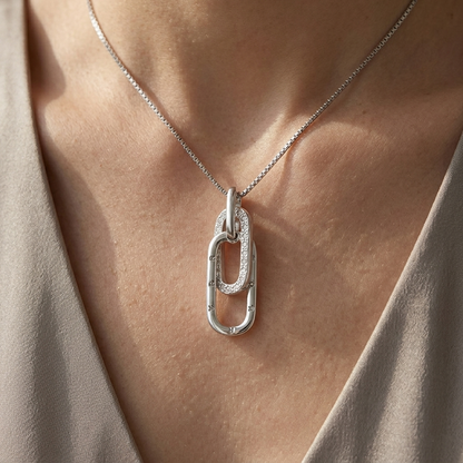 FOR UNBIOLOGICAL SISTER - WE ARE FOREVER LINKED TOGETHER INTERLOCKING NECKLACE