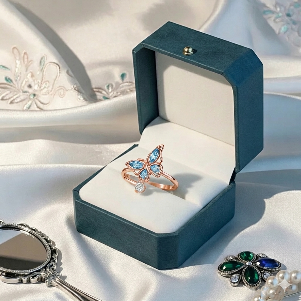 For Memoria- They Fly With Us Custom Birthstones Butterfly Ring