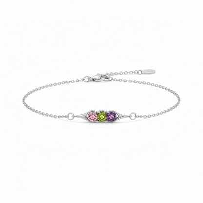 For Friend- We're Peas in a pod Birthstone Bracelet