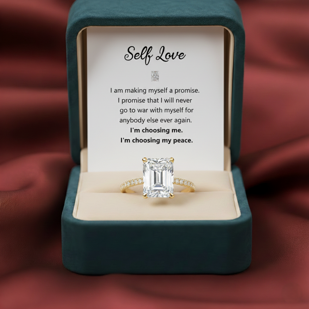 Self Love Radiant Cut Moissanite Ring