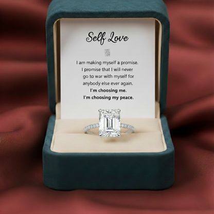 Self Love Radiant Cut Moissanite Ring