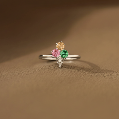 Mama's Love Never Melts Ice Cream Birthstones Ring