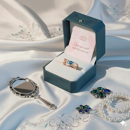 For My Daughter- Custom Promise Two Heart Birthstone Ring