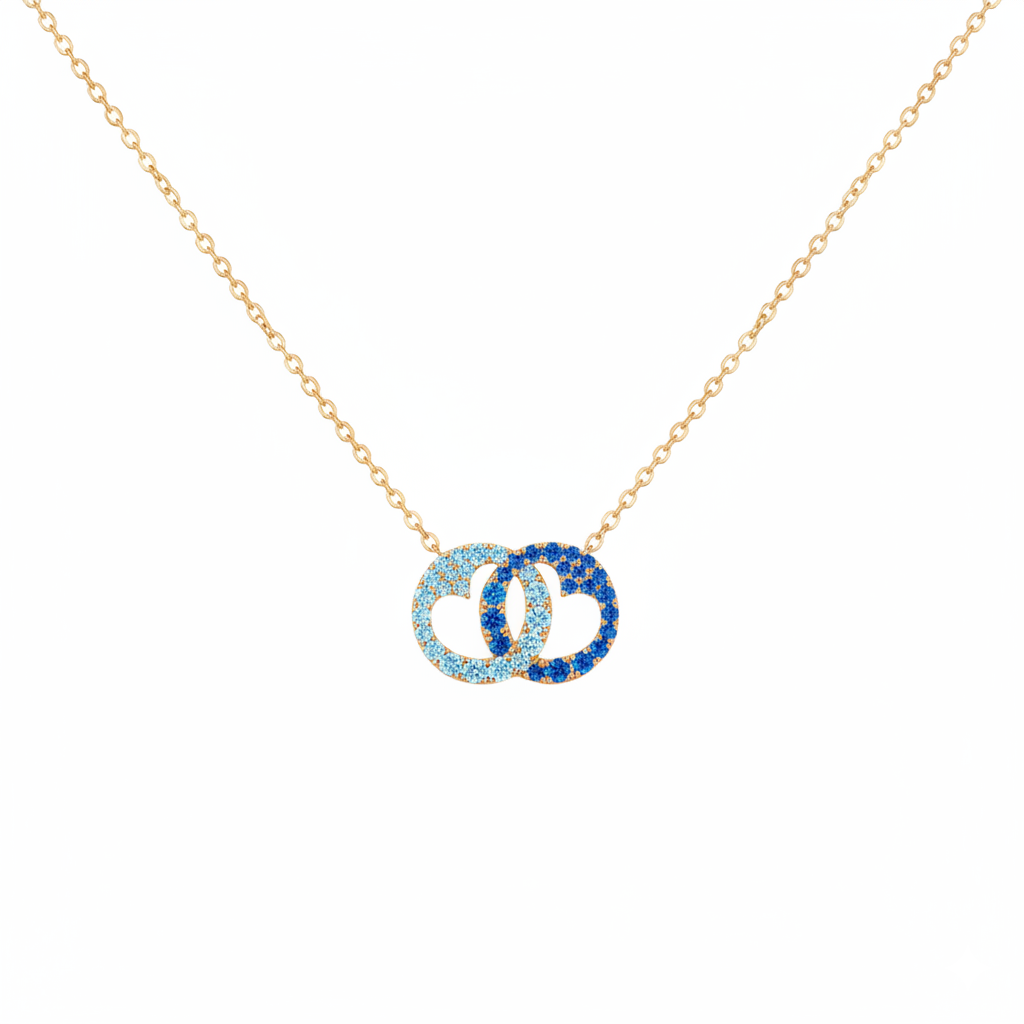 Best B♥tches Linking Hearts Circle Birthstone Necklace