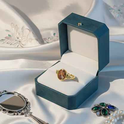 For Love-Photo Birthstone Custom Ring