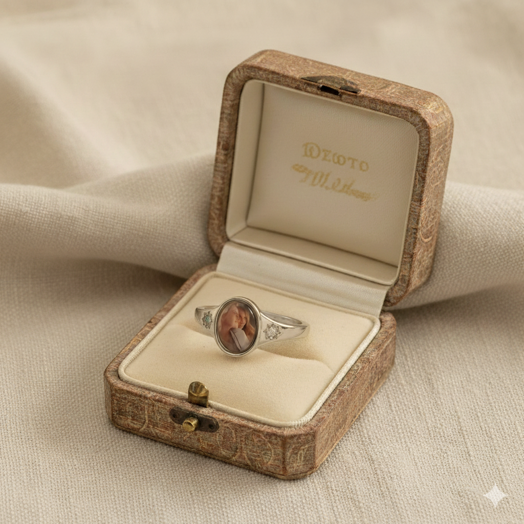 For Love-Photo Birthstone Custom Ring