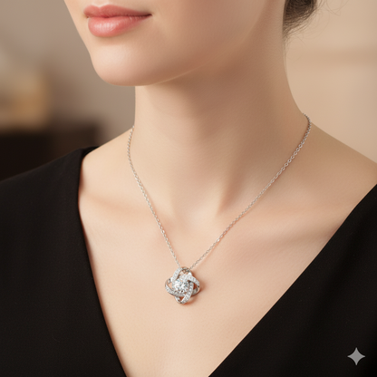 For My Granddaughter -I Am Always With You Diamond Knot Necklace
