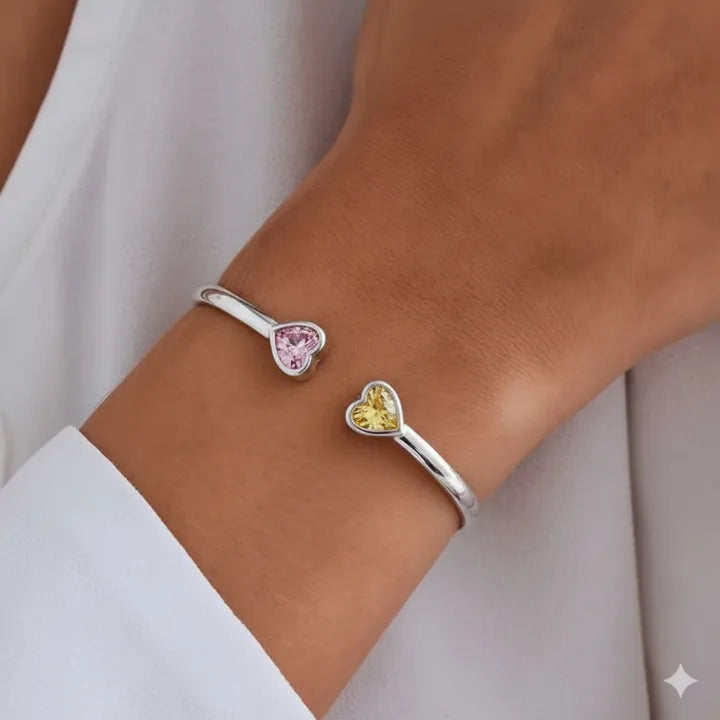 For Friend -Not Sisters By Blood But Sisters By Heart Custom Birthstones Bracelet