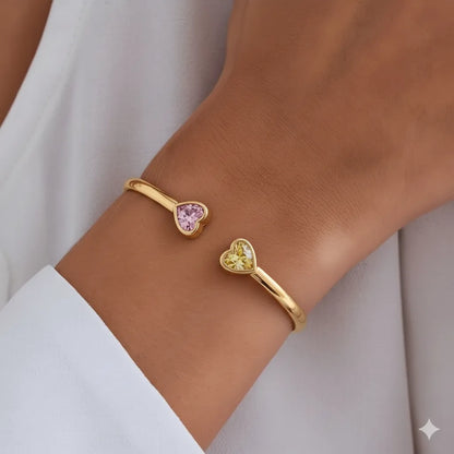 For Friend -Not Sisters By Blood But Sisters By Heart Custom Birthstones Bracelet