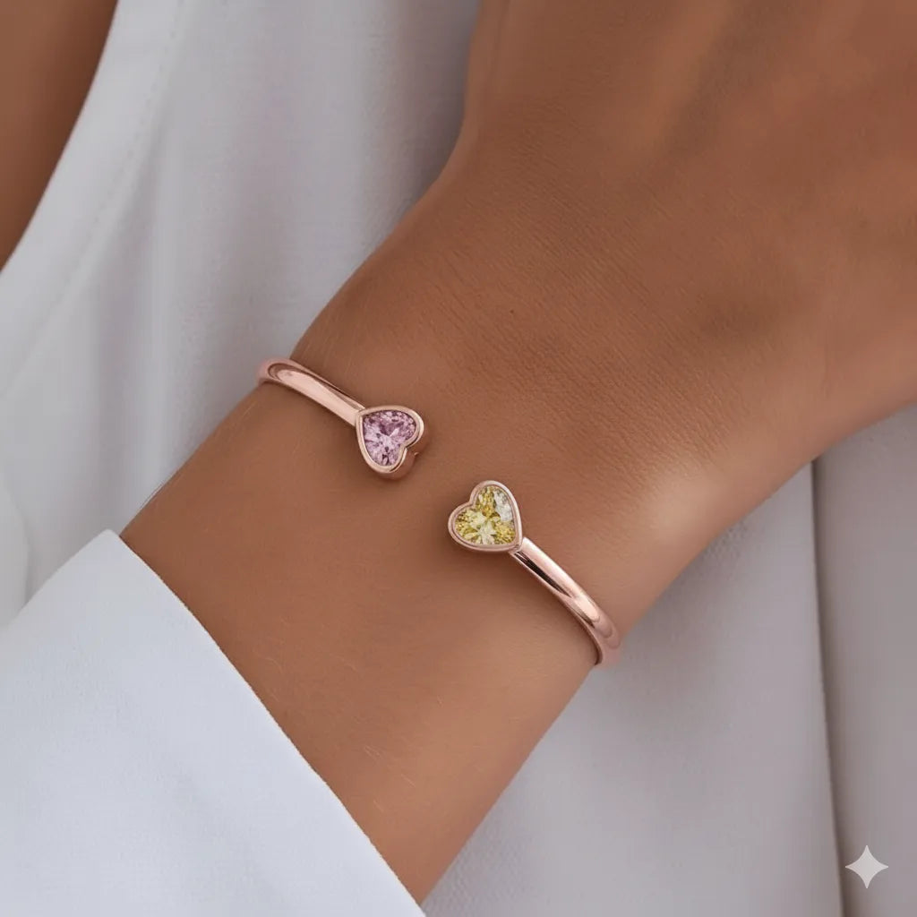 For Friend -Not Sisters By Blood But Sisters By Heart Custom Birthstones Bracelet