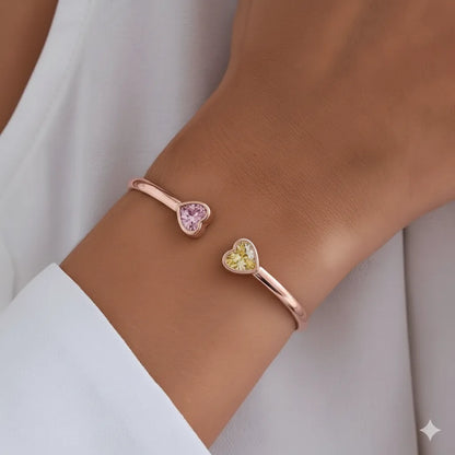 For Friend -Not Sisters By Blood But Sisters By Heart Custom Birthstones Bracelet