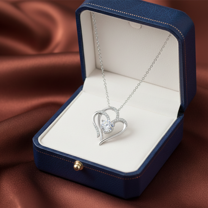 To My Granddaughter -I Always With You Double Heart Necklace