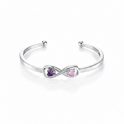 To My Granddaughter- Keep Me In Your Heart Infinity Custom Birthstones Bracelet