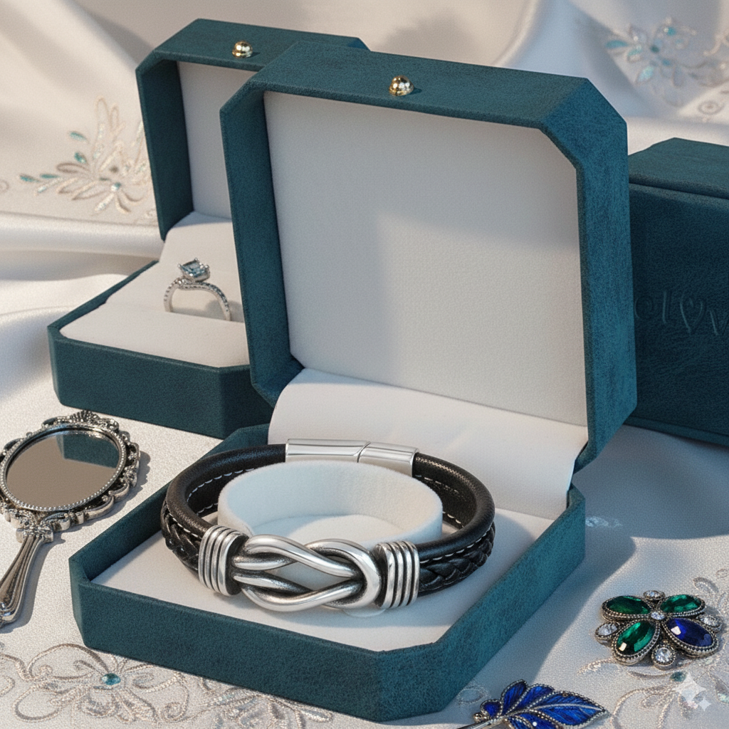 To My Grandson- Keep Me In Your Heart Leather Bracelet