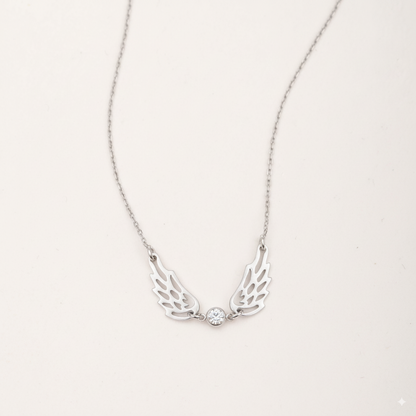 For Memorial -  I'm a Wife to a Husband Custom Birthstone Wing Necklace