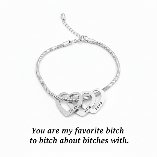 For Friend -You're My Favorite Bitch Heart Bracelet