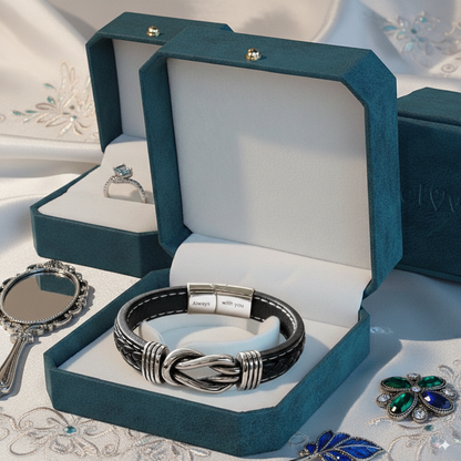 "To My Son" Family Bonds - Linked Forever Leather Bracelet