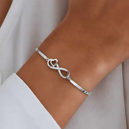 To My Unbiological Daughter- I Always With You Heart Infinity Bracelet