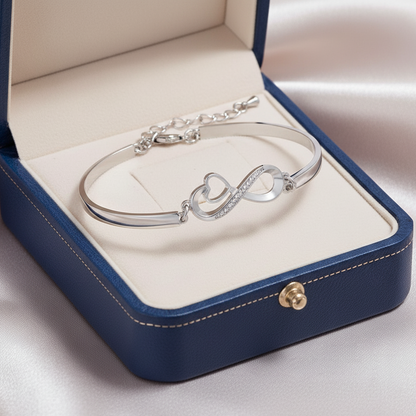 To My Unbiological Daughter- I Always With You Heart Infinity Bracelet