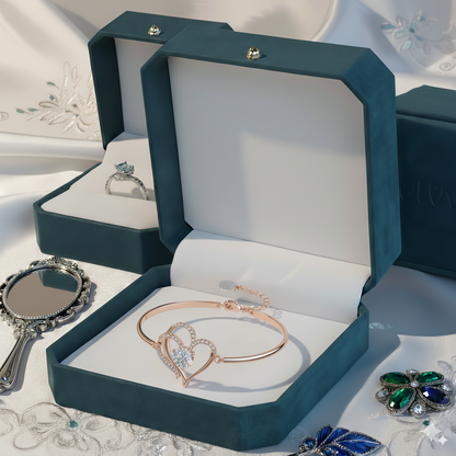 To My Granddaughter- We Are Connected By Heart Diamond Bracelet