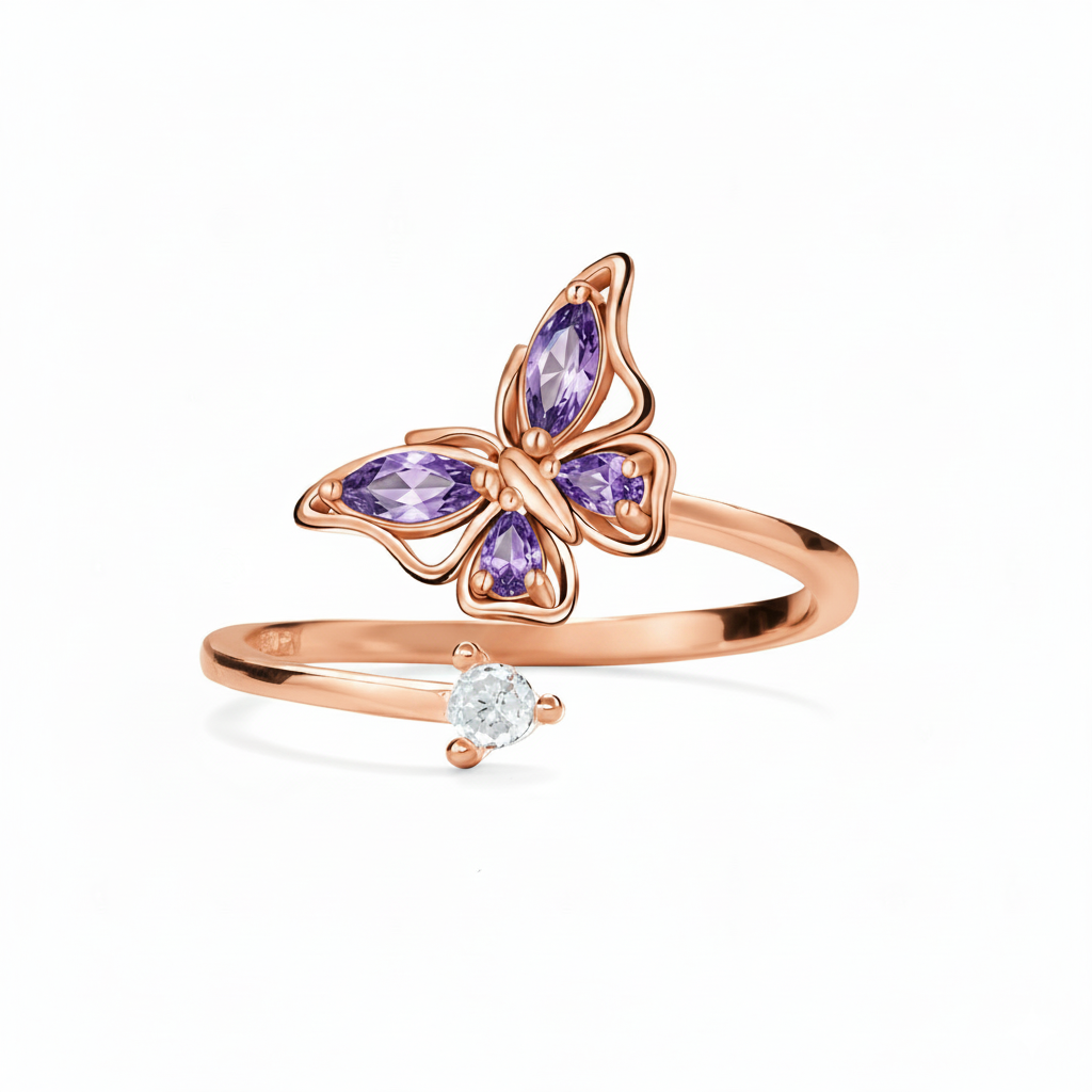For Memoria- They Fly With Us Custom Birthstones Butterfly Ring
