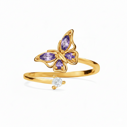 For Memoria- They Fly With Us Custom Birthstones Butterfly Ring