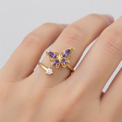For Memoria- They Fly With Us Custom Birthstones Butterfly Ring