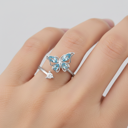 For Memoria- They Fly With Us Custom Birthstones Butterfly Ring