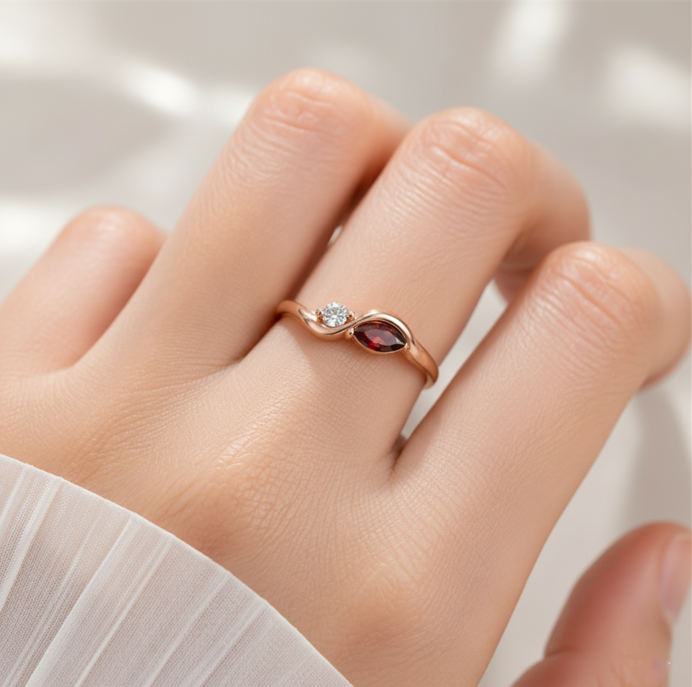 Mother&Daughter Infinity Birthstone Ring