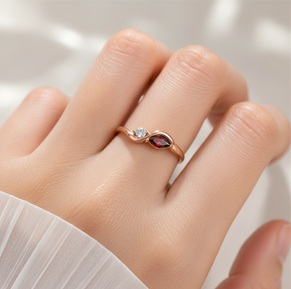Mother&Daughter Infinity Birthstone Ring