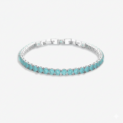 Thalassophile Teal Matte Crystal Tennis Bracelet