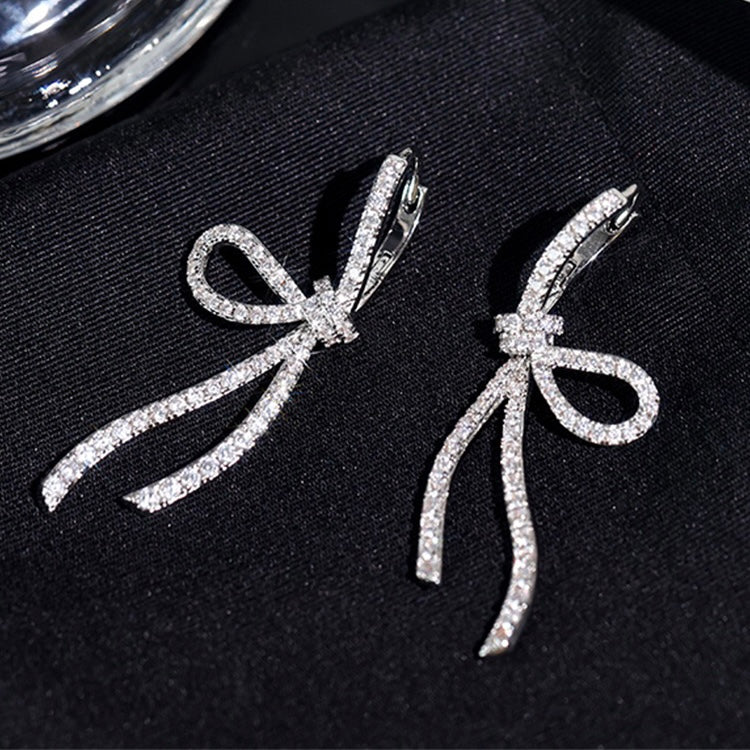 🌸2024 Spring Hot Sale✨FRENCH STYLE ZIRCON BOW EARRINGS