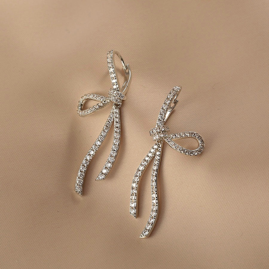 🌸2024 Spring Hot Sale✨FRENCH STYLE ZIRCON BOW EARRINGS