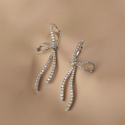 🌸2024 Spring Hot Sale✨FRENCH STYLE ZIRCON BOW EARRINGS
