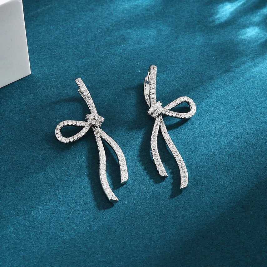 🌸2024 Spring Hot Sale✨FRENCH STYLE ZIRCON BOW EARRINGS