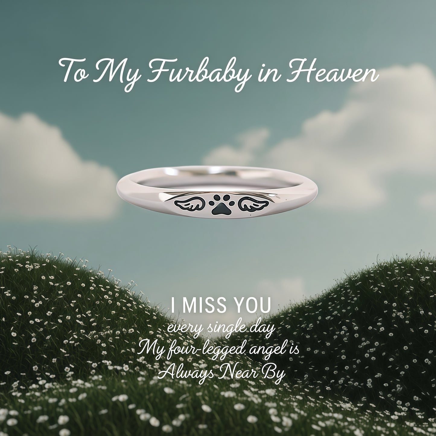 FOR MEMORIAL - My Four-legged Angel is Always Near By Wings Ring