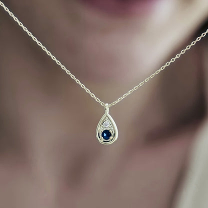 Mother And Daughter Forever Linked Together Custom Teardrop Birthstone Necklace