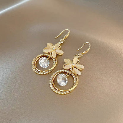 🌸Crystal Zircon Flower Pendant Earrings