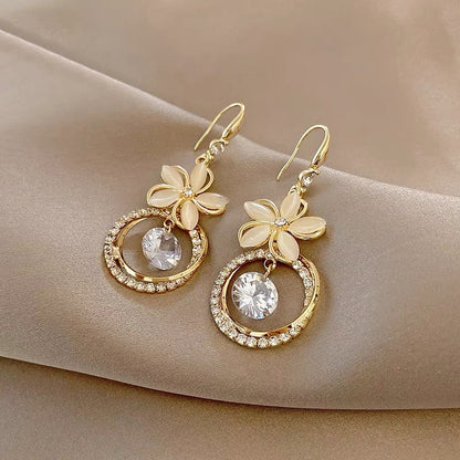 🌸Crystal Zircon Flower Pendant Earrings