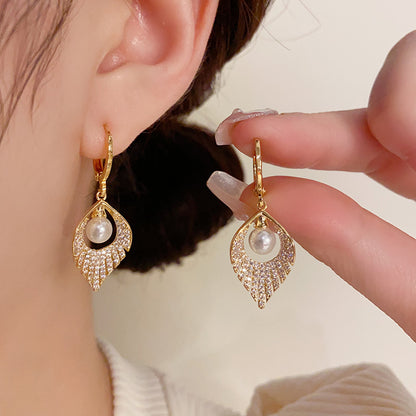 🌸Pearl Tassel Zircon Earrings